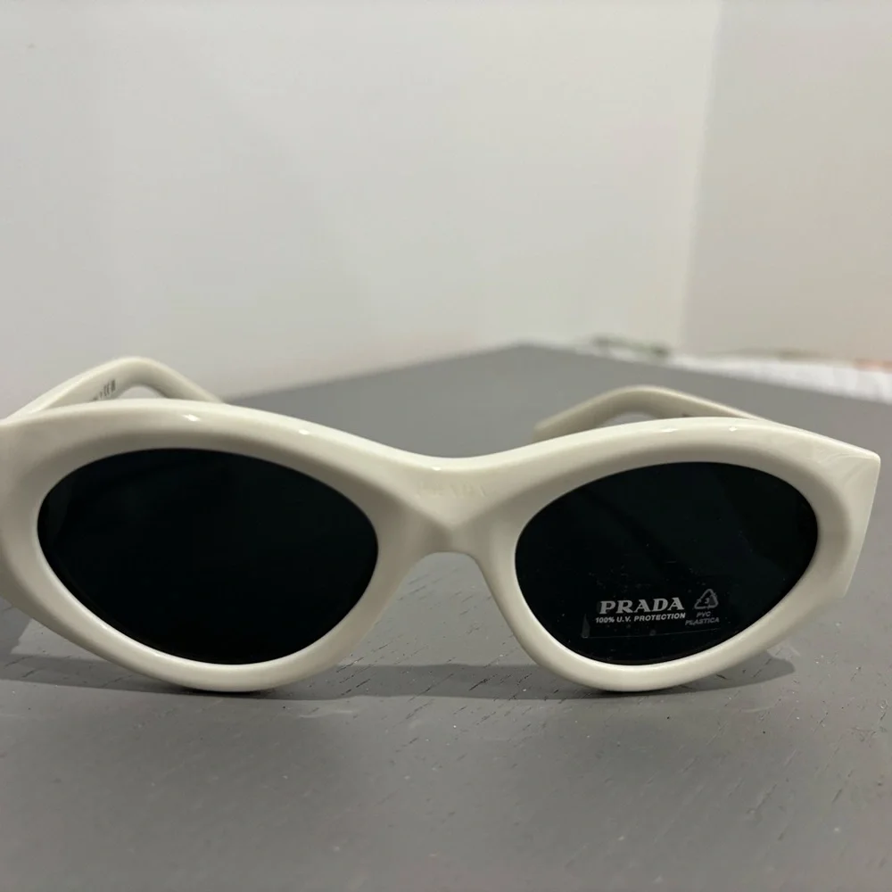 Prada Cream Oval Sunglasses - Picture 1 of 2